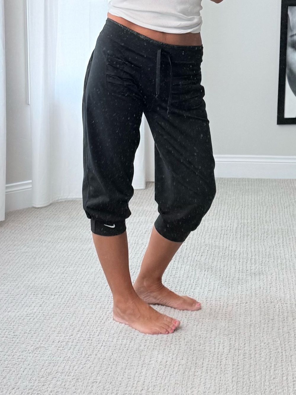 Y2K Nike Black Cotton Capri pants